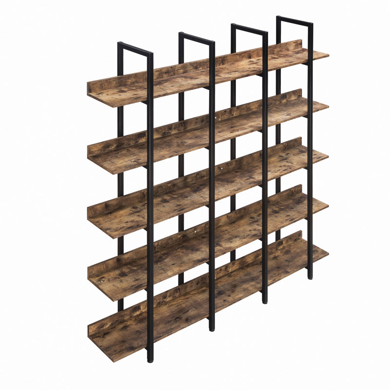 Bibliothèque de bureau à 5 niveaux, Noir, H 70,9 po x l 70,9 po x P 11,8 po