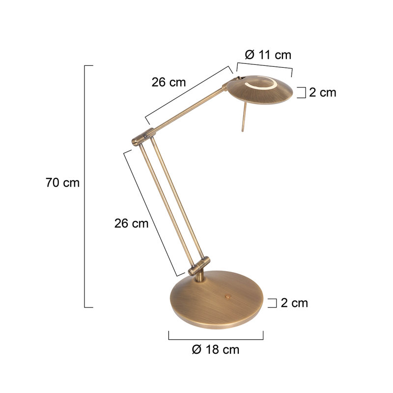 Tatyana Metal Desk Lamp, Brass