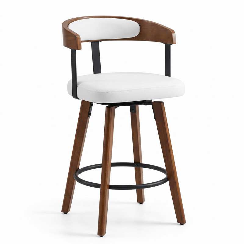 Tabouret de bar pivotant, Paquet de 2, Blanc