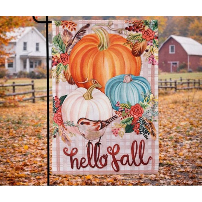 Garden Garden Hello Fall Pumpkins Bird