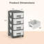 Organiseur de rangement compact en plastique avec 4 tiroirs et table d'appoint
