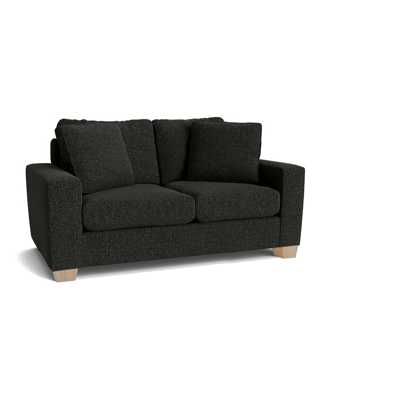 Causeuse à accoudoirs carrés de 64 po avec coussins réversibles Anastase, Non fini, Étain Giovanna