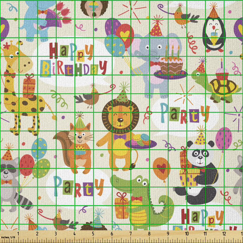 Corlien Happy Animals Celebrating Leon Fox Bird Multi-Purpose Fabric