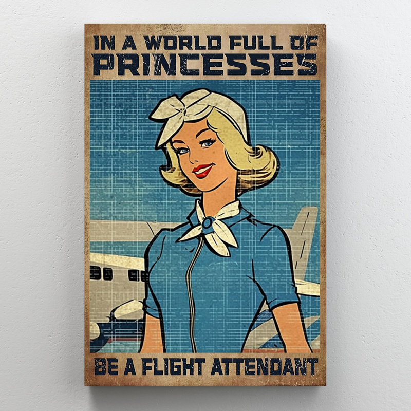 Be A Flight Attendant - 1 Piece Rectangle Graphic " Be A Flight Attendant - 1 Piece Rectangle Graphic Art Print On Wrapped Canvas "
