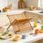 Bamboo Two-Tier Foldable Dish Rack for Space-Saving Drying