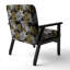 Fauteuil d'appoint rembourré noir et blanc Tropical Cabin & Lodge