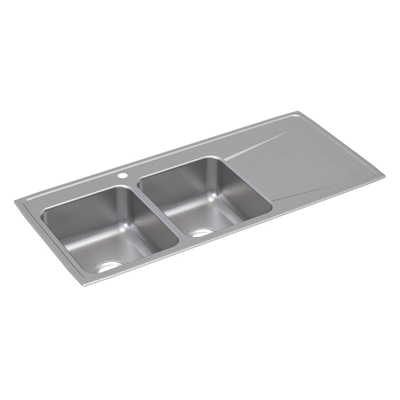 Évier de cuisine à double cuve encastrable Lustertone L 48 po x l 22 po Lustertone, Satin lustré