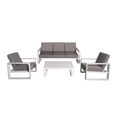 Makynze 5 - Person Patio Dining Set with Rectangular Table , Cushions Included