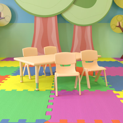 Ensemble de 4 tables d'activités rectangulaires ajustables en plastique l 24 po x L 48 po Goddard
