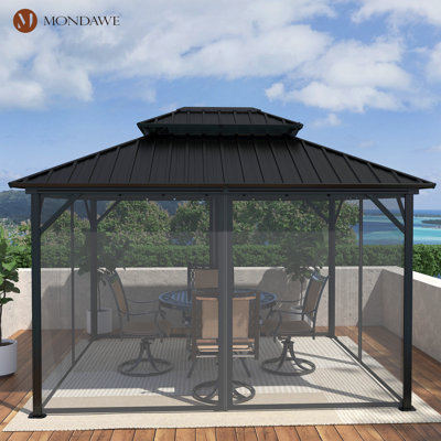 Lucio 10 Ft. W x 12 Ft. D Aluminum Patio Gazebo -  mondawe, MODA007-3