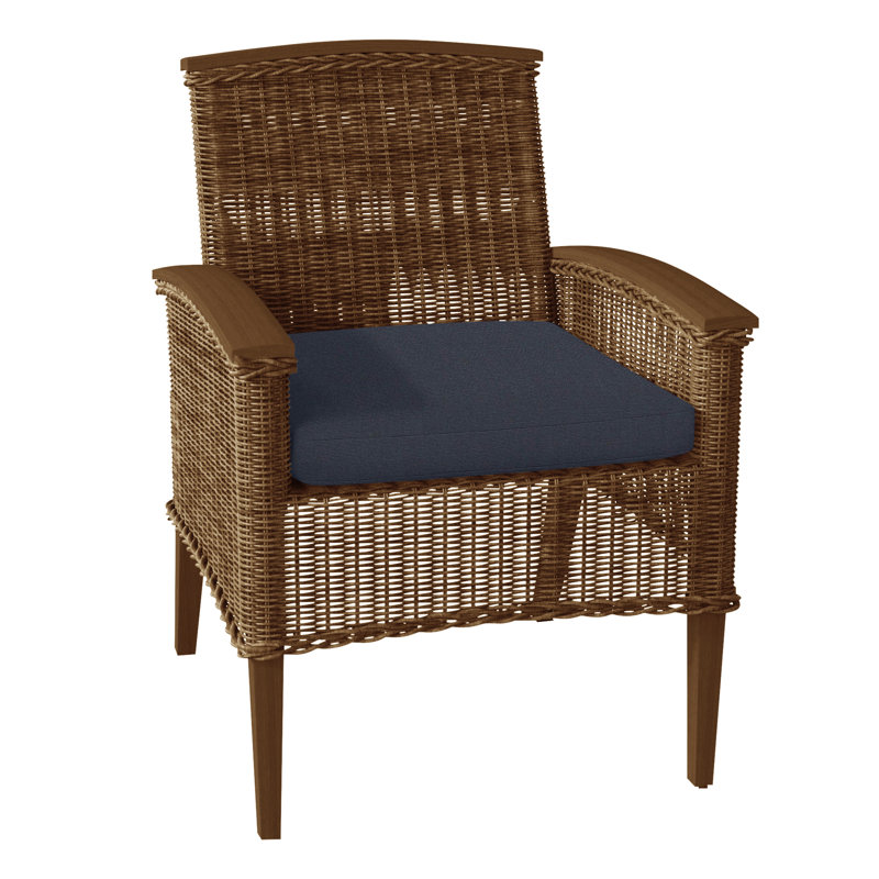 Fauteuil Astoria tissé - raphia / chêne, Pas de soudure, Lin marine, Raphia / chêne