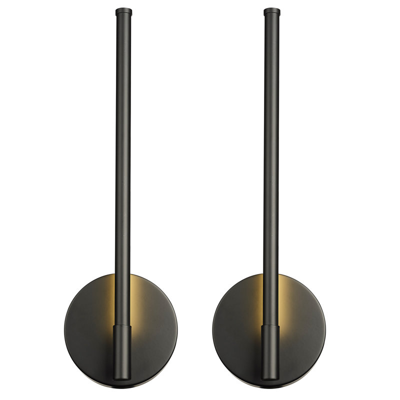 Ensemble de 2 lumières de meuble-lavabo intégrées modernes et modernes à DEL noir mat, avec lumière chaude de 3 000 K pour la salle de bain, le couloir et l'entrée