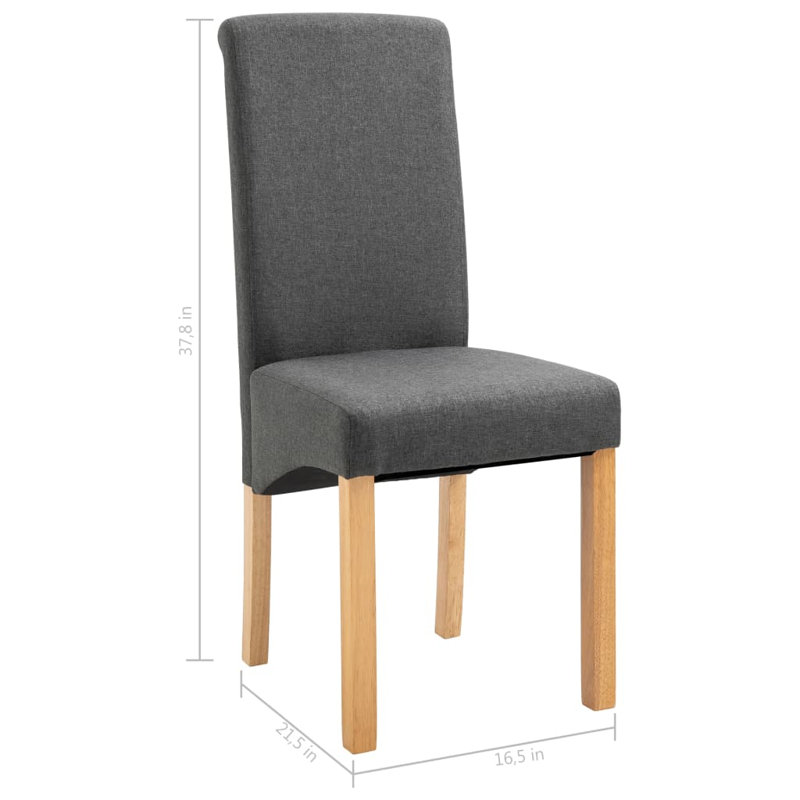 Dining Chairs Accent Upholstered Side Chair with Wood Frame Fabric, Gray, 2