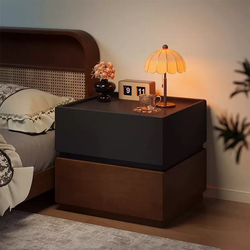 1pc, All-solid Wood Bedside Table, Freely Combinable And Assembled Creative Home Bedroom Storage Cabinet, Bedside Table, And Bedside Storage Cabinet
