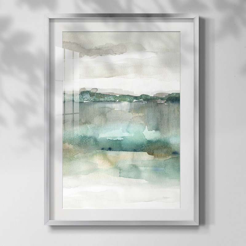 «Soft Inspiration IV», reproduction encadrée, Papier avec cadre argenté, Blanc