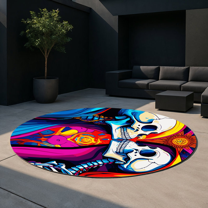 Radiant Torrent Indoor And Outdoor Area Rug, Round 5'