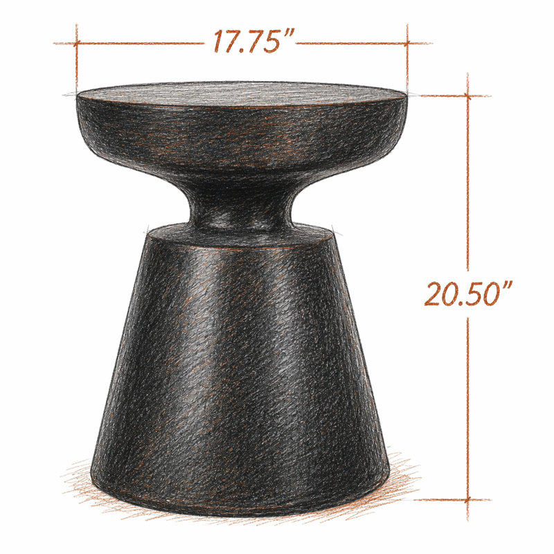 Outdoor LightWeight Concrete Side Table
