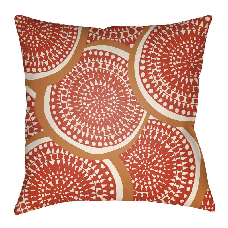 Housse et insert de coussin extérieur carré Litchfield Summerville, H 26 po x l 26 po x P 1 po, Rouge coquelicot / ivoire