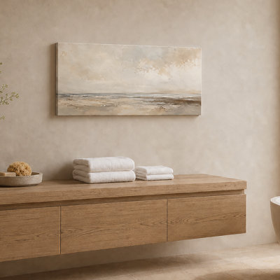 Neutral Beige Abstract Seascape Wrapped Ingeburg
