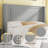 Bed Frame, Chenille Upholstered Platform Bed with Double-row Nailhead Design-895792361-895792357