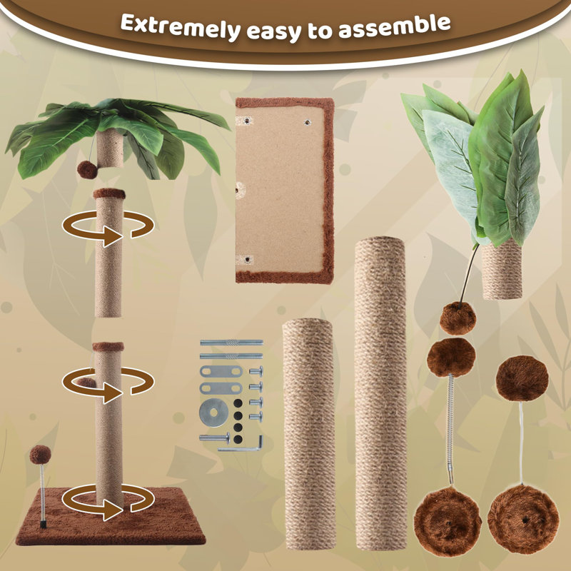 34'' Tall Palm Cat Tree, Cat Scratching Post
