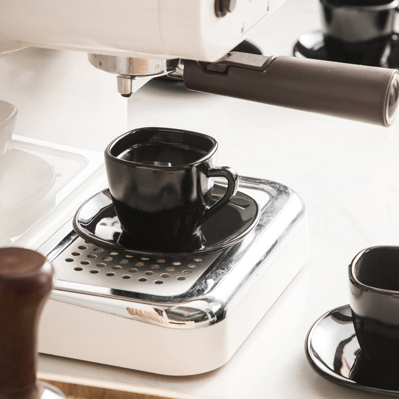 Glass Espresso Cup and Saucer