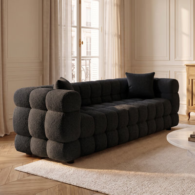 Canapé moderne rembourré de 75 pouces avec coussins à ressorts ensachés