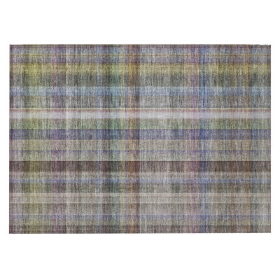 Tapis extérieur lavable antidérapant à carreaux gris 2 pi x 3 pi