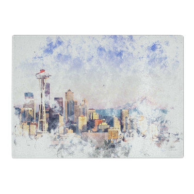 Tempered Glass Seattle Skyline Chopping Board