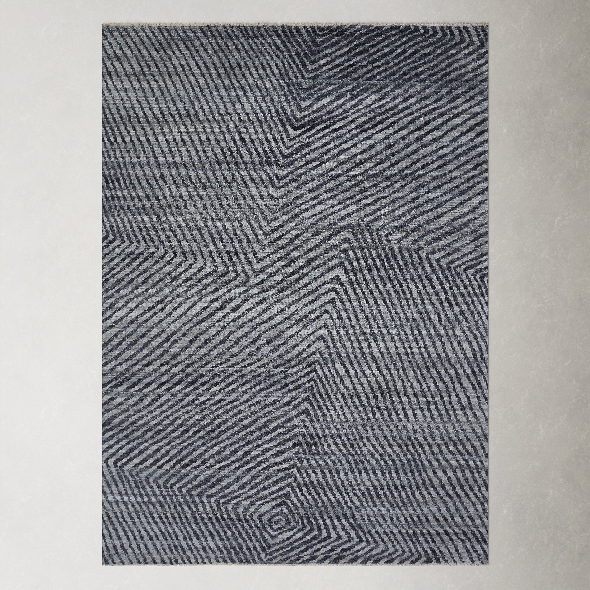 Ethos Handmade Wool Graphite Gray Rug, Rectangle 10' x 14'