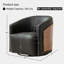 Fauteuil demi-tonneau pivotant en similicuir Delwood-1251969350