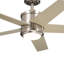 Ventilateur de plafond à DEL en acier inoxydable brossé de 48 po avec pales en noyer / argent et télécommande Brahm-133683176