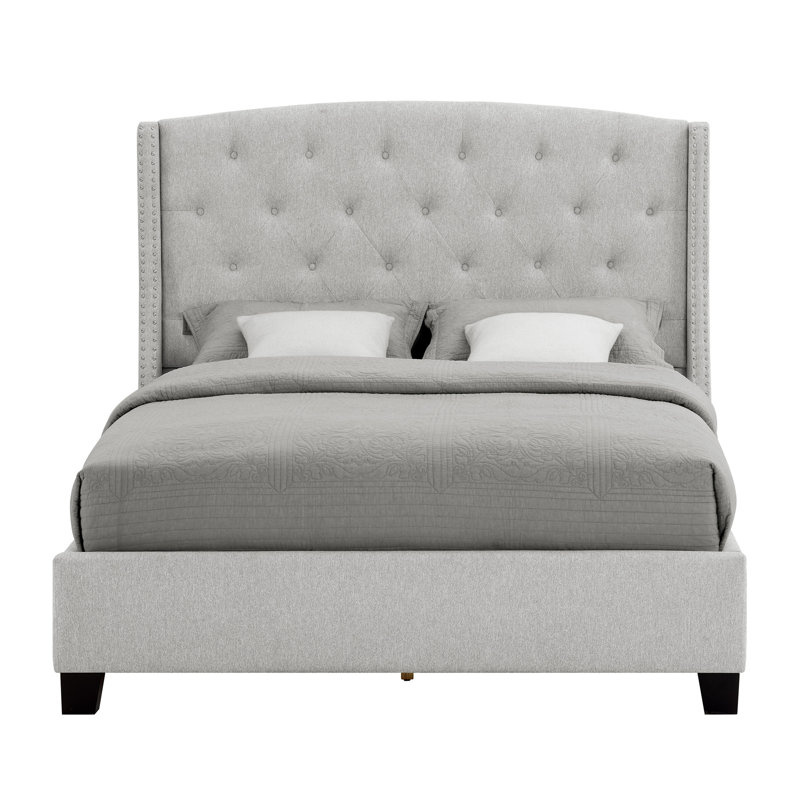 Lit rembourré de style contemporain, Grey