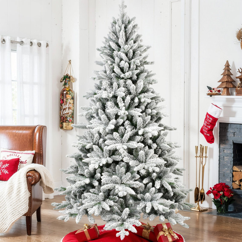 Arbre de Noël enneigé 6 pi, Ne s’applique pas, 6', Non pré-éclairé