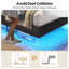 Très grand cadre de lit flottant avec lumières à DEL et rangement pour tête de lit, lit flottant visuel avec station de charge, lit plateforme en métal très grand avec structure stable, pas besoin de sommier, facile à assembler-1389979030-1389302777