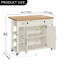 Îlot de cuisine à roulettes avec plateau pliable 2 tiroirs et prise de courant Brianny-1450540865