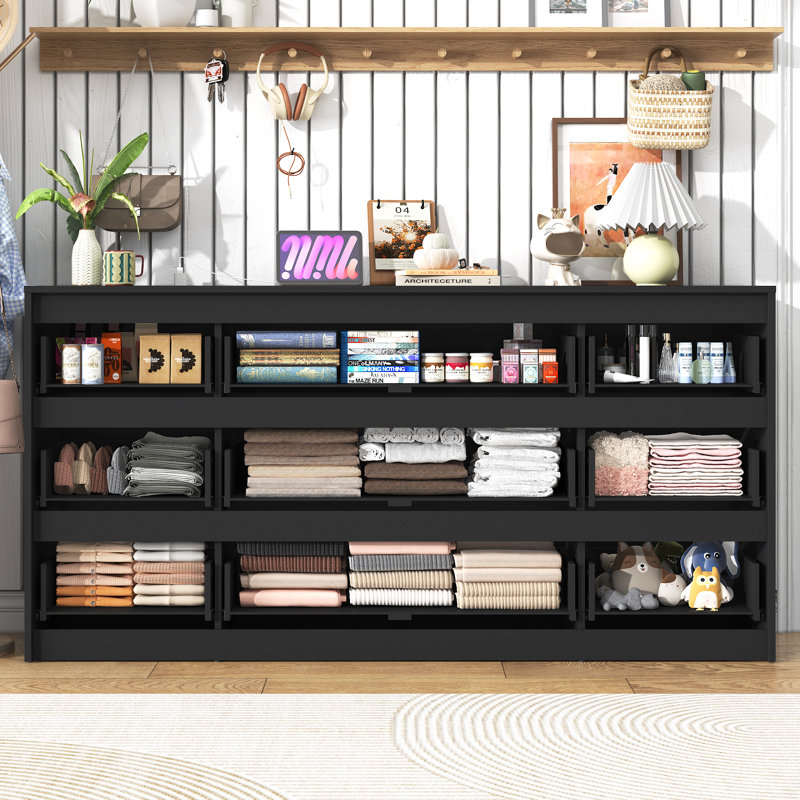 9 - Drawer 63.1" Dresser With 2 Sockets, 2 USB Ports And 1 Fast-Charging Type-C Port