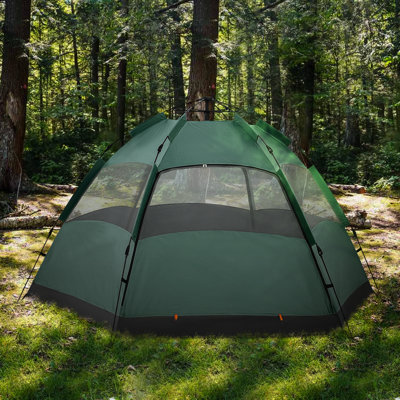4 Person Double Layer and 2 Doors Camping Tent Portable Hiking Dome Instant Cabin