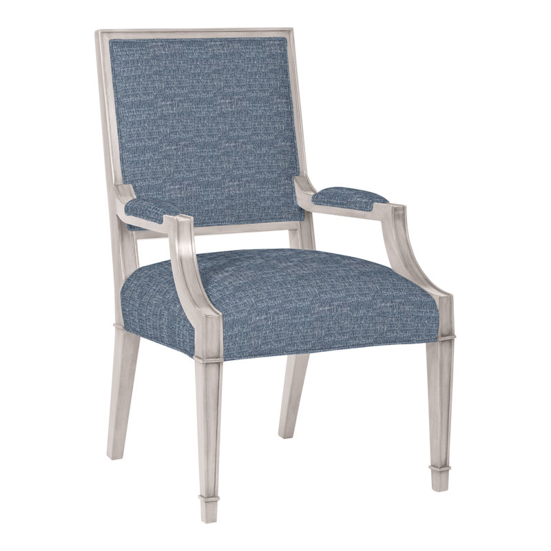 Leighton By Michael Weiss Upholstered Arm Chair, Dove Gray, Kempsey Sheepskin