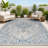 Nate Boho Medallion Textured Weave Gray/Navy Indoor/Outdoor Rug-313854411
