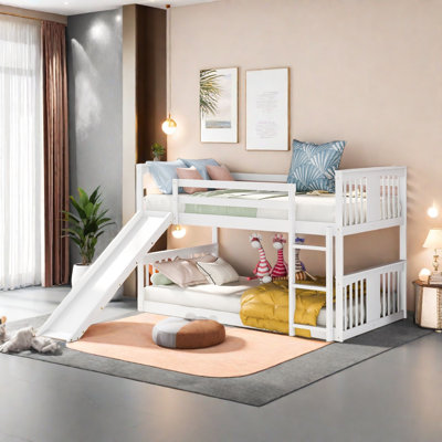 Low Bunk Bed with Reversible Slide