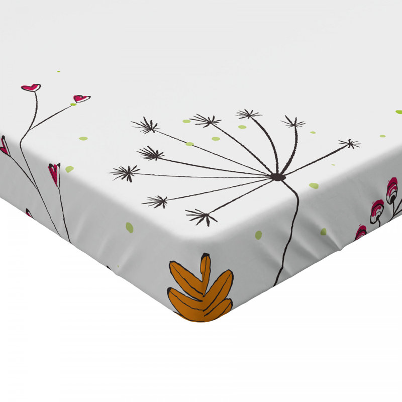 Microfiber Floral Fitted Sheet, Full/Double Fitted Sheet