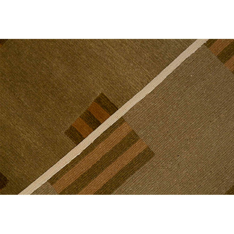 Wool Geometric Area Rug in Brown