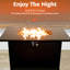 Table de feu d'extérieur en acier, H 25 po x l 42 po, noir, grand espace de travail en acier, espace