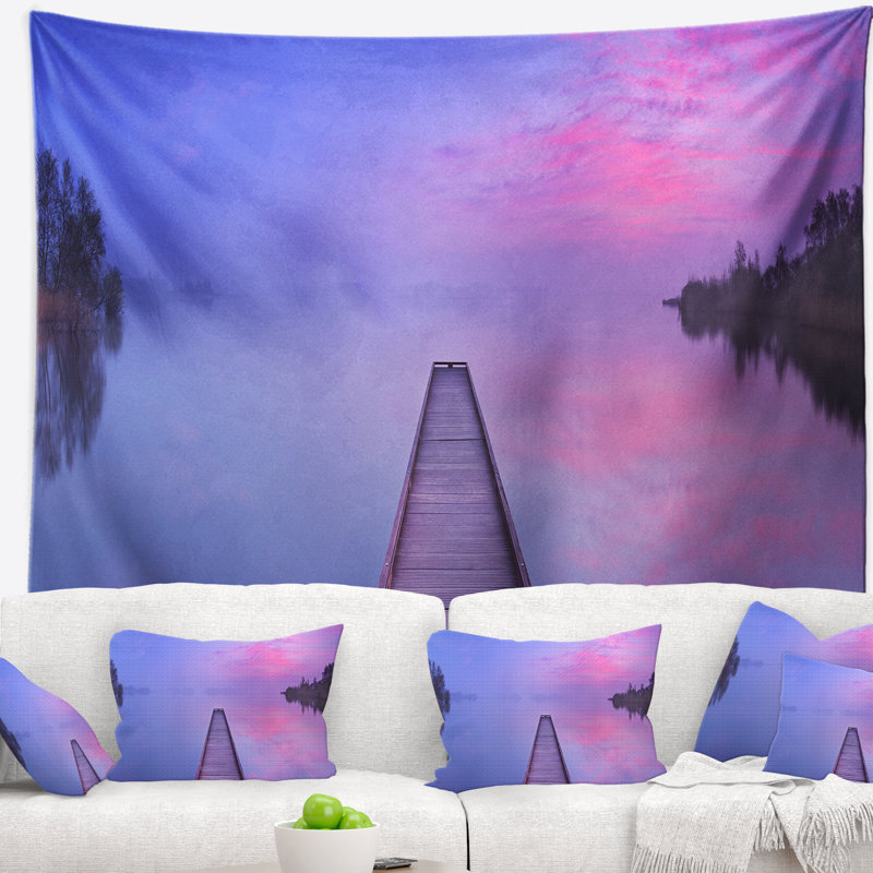 Tapisserie «Jetty in A Dawn Lake», H 32 po x l 39 po