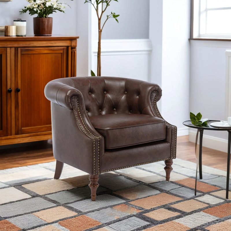 Jayesh Tufted Barrel Chair,accent chair,living room chair with Kiln-dried frame