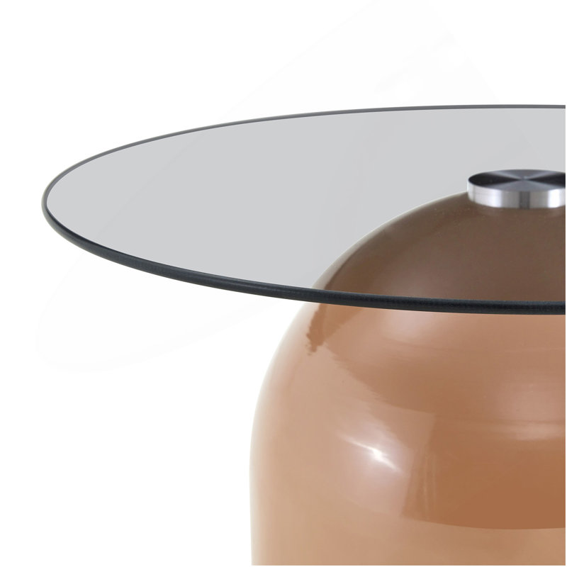 Ensemble de 3 tables basses gigognes, bureau en verre pour le salon, table ronde encastrée pour économiser de l'espace, salon, bureau (gris, brun et vert)