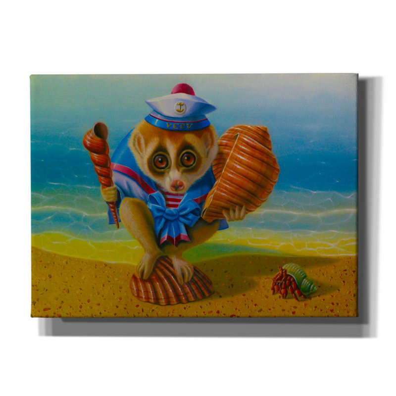 «The Loris On The Beach» par Valery Vecu Quitard, H 40 po x l 54 po x P 1,5 po