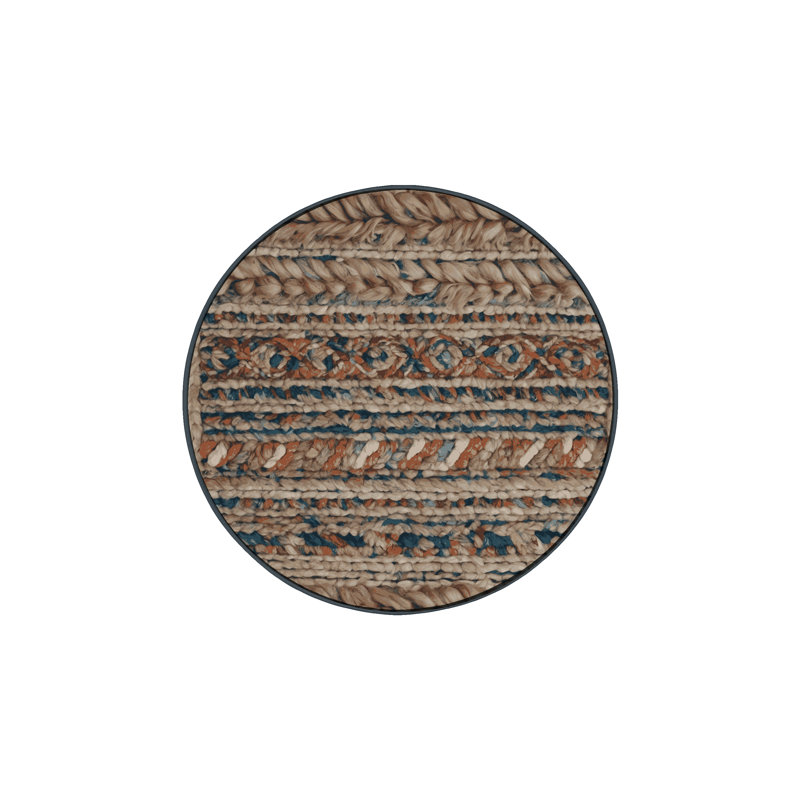 Tapis brun soyeux et moelleux, Rond 3 pi