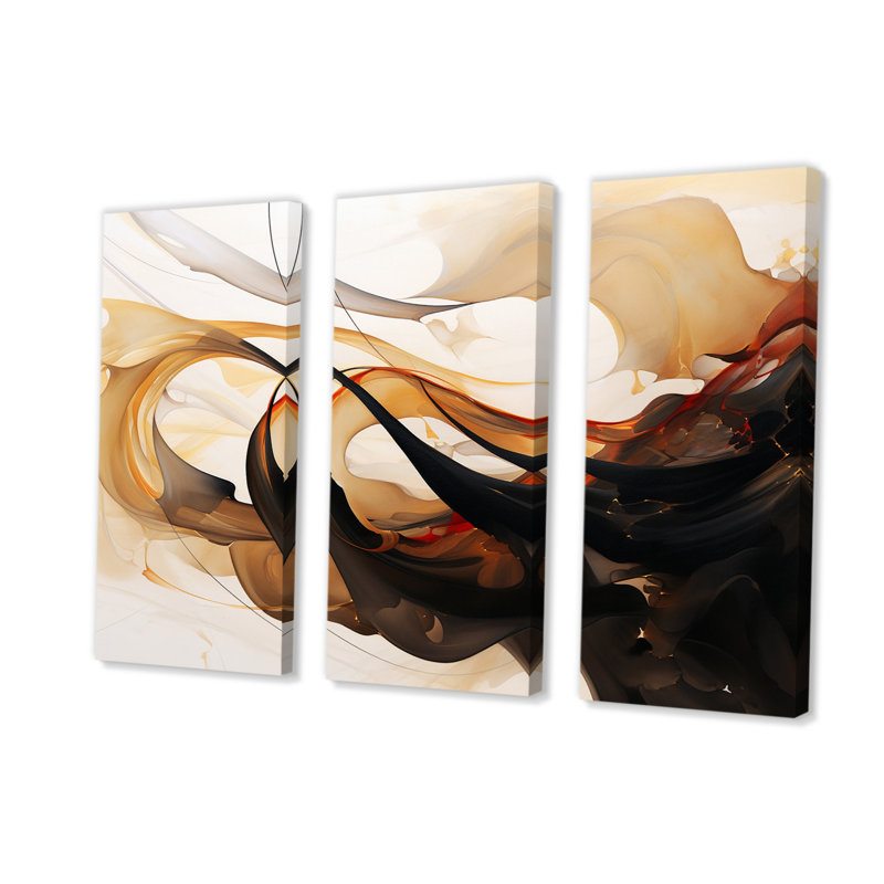 «Abstract Earth Poetry In Motion Retro Waves III - Abstract Shapes», art mural sur toile, H 40 po x l 60 po x P 1 po